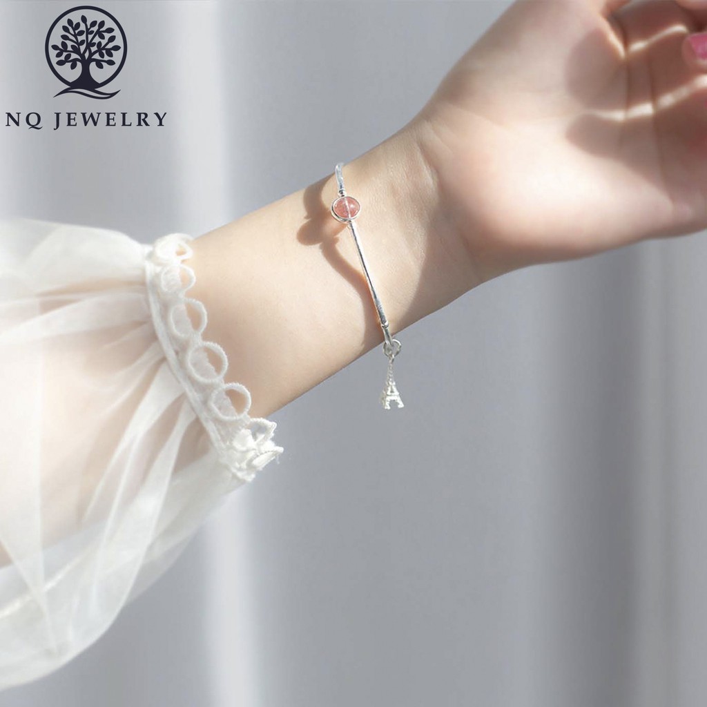 Lắc bạc phối charm tháp eiffel - NQ Jewelry