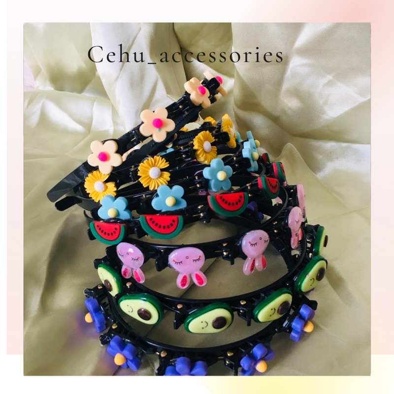 Băng đô cài ép tóc cho mẹ và bé cài tóc nhiều bông hoa