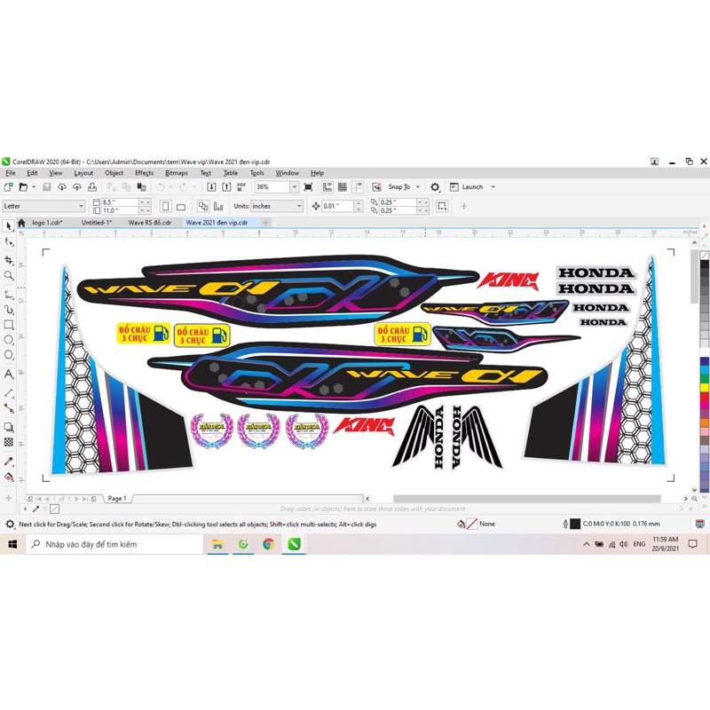 Tem rời Wave đen/wave alpha/Wave 110
