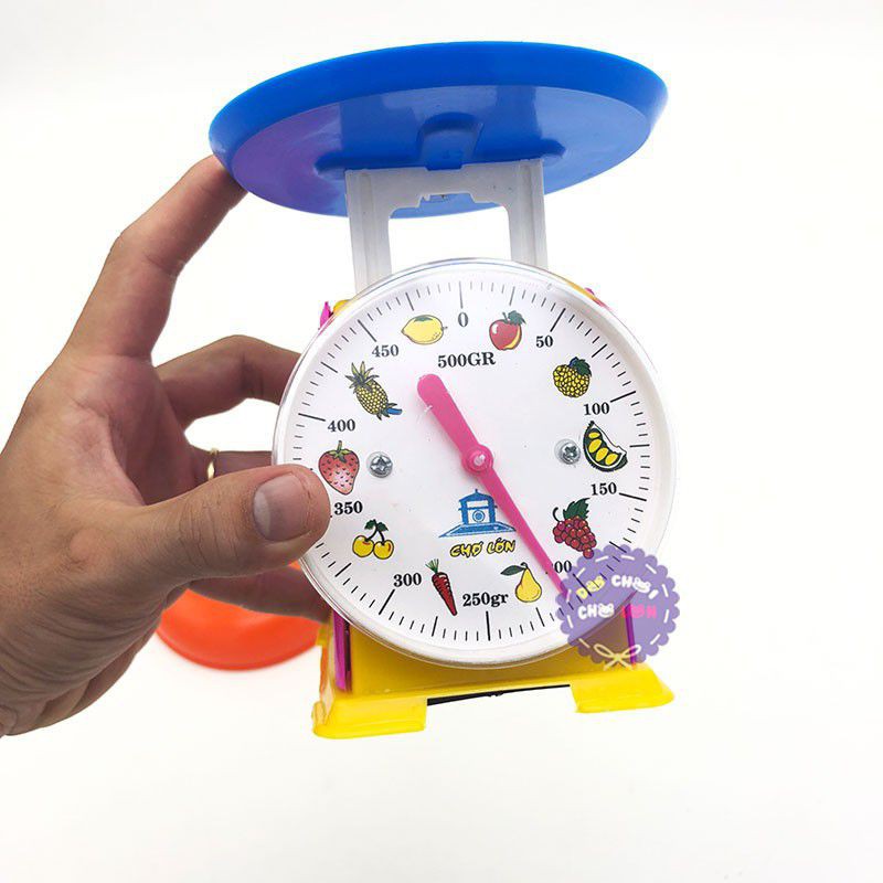 Đồ chơi cân nhựa đồng hồ trái cây 500 gram cho bé - Cân rau củ quả trái cây