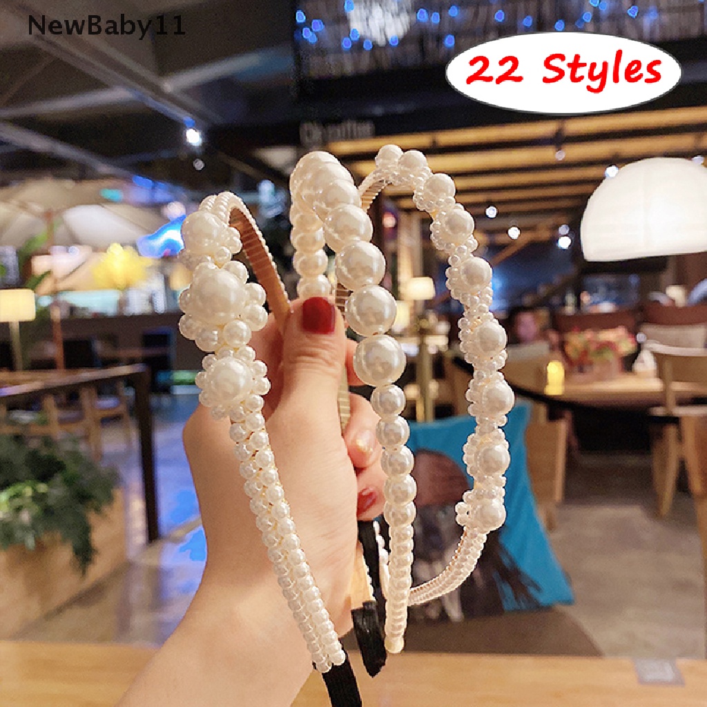 Băng Đô Cài Tóc Đính Hạt Ngọc Trai Giả Lấp Lánh Thanh Lịch Cho Nữ