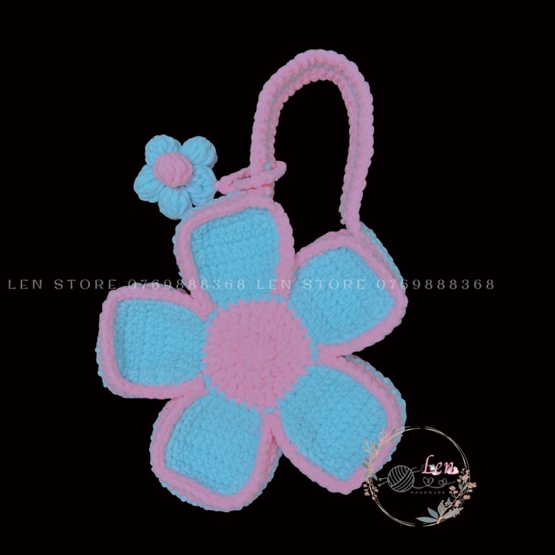Túi len hoa cúc tặng kèm charm móc khóa hoa - Bloom daisy bag - Phụ kiện thời trang handmade