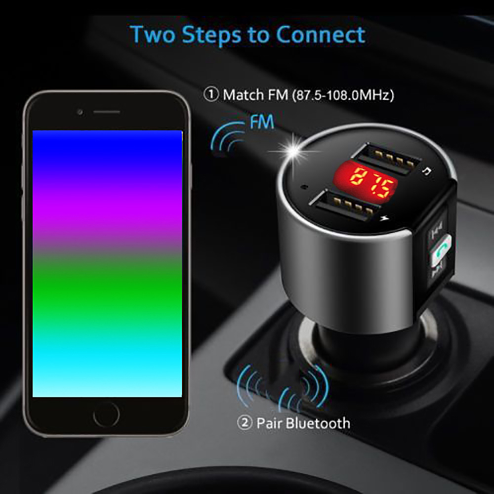 Củ Sạc Trên Ô Tô Bluetooth Fm Mp3 Không Dây Tích Hợp Radio