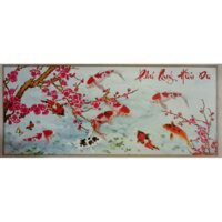 Tranh Thêu Cửu Ngư Quần Tụ 88974 85x40cm, chưa thêu