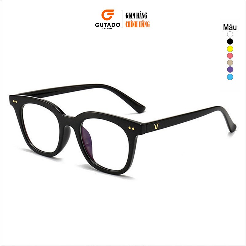 Kính Gọng Cận 💗 Mắt kính Form Vuông đính 2 chấm in ngang phong cách Hàn Quốc chống tia UV kiểu dáng thời trang
