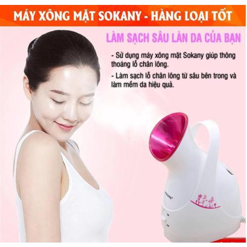 Máy Xông Hơi Mặt Sokany ZJ-608-máy xông nóng ion âm thải độc cho da mặt