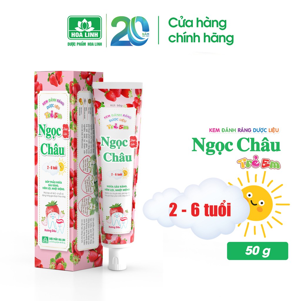 Kem đánh răng dược liệu Ngọc Châu Trẻ Em hương dâu
