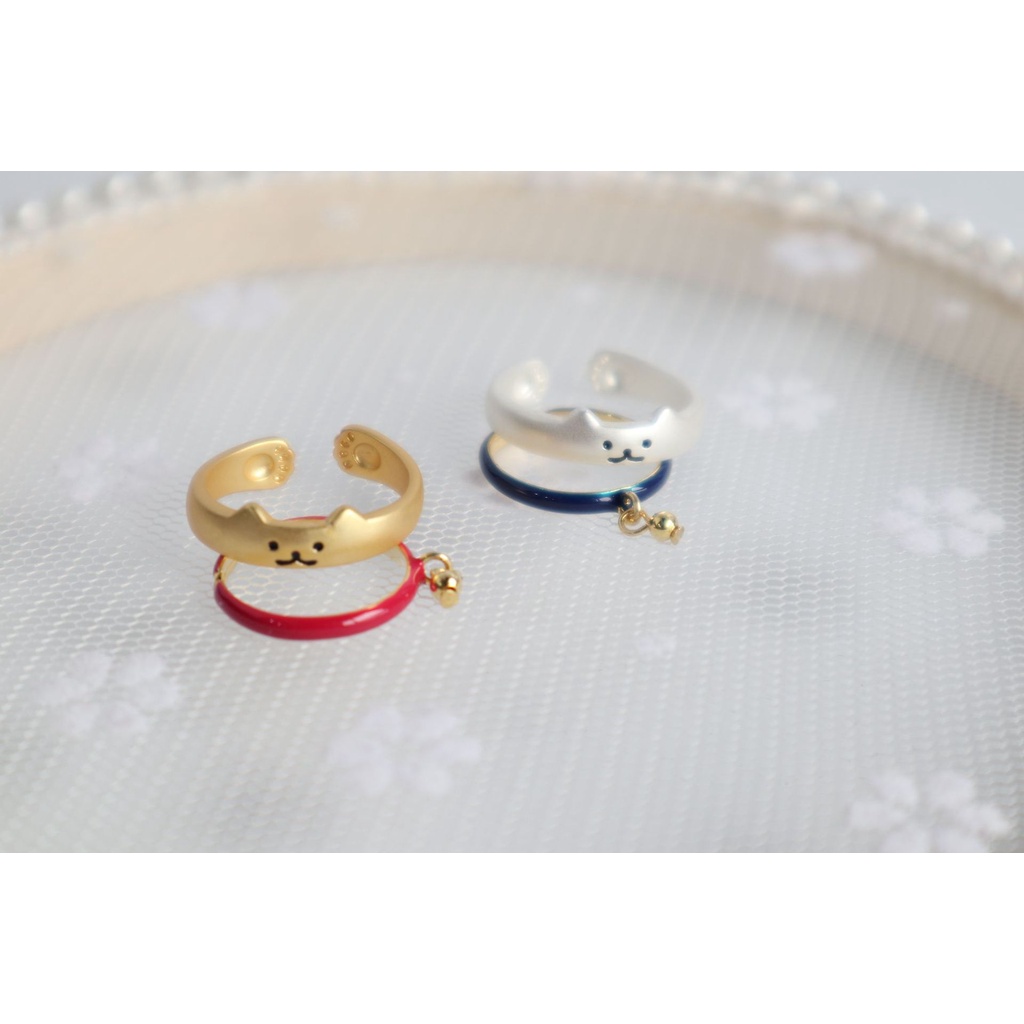 [Hàng Mới Về] Nhẫn Hở Mặt Họa Tiết Chân Mèo Dễ Thương Có Thể Điều Chỉnh