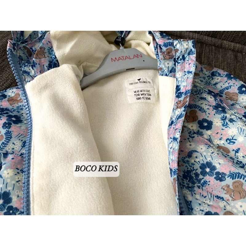 Áo khoác bé gái hoa nhí lót bông Matalan UK