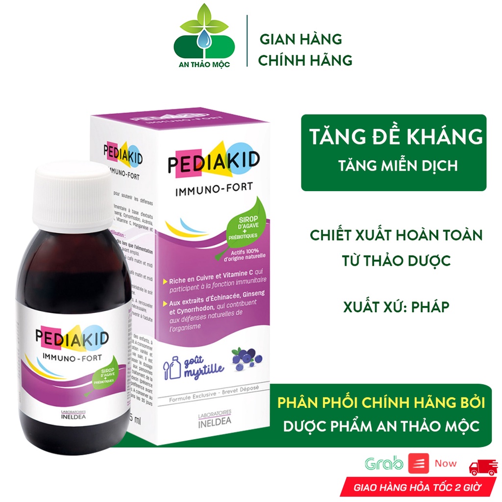 Tăng Đề Kháng PEDIAKID Immuno Fort Chai 125ml Giúp Bé Tăng Miễn Dịch Tự Nhiên