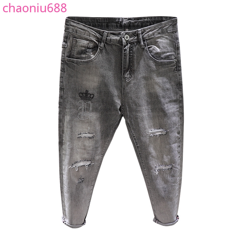 Quần Jeans Mỏng Màu Xám Khói Thời Trang Cho Nam