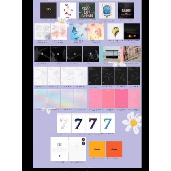 ﹉Album BTS BE, MOST 7, HER, Tear, answer, Persona, 2 cool 4 skool, skool Luv Affair, dark wild, Wings, forever, Butter