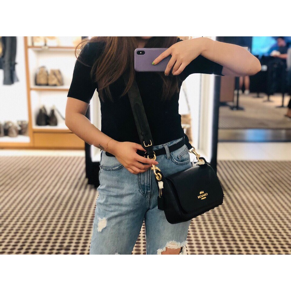 TÚI ĐEO CHÉO COACH F77979 MÀU ĐEN CHO NỮ