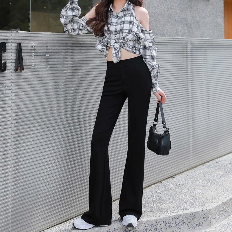 Quần Ống Loe Nữ CHIPY Màu Đen Lưng Cạp Cao Dáng Dài Công Sở Co Giãn 4 Chiều Chất Thun Cao Cấp Legging Ôm Siêu Tôn Dáng | BigBuy360 - bigbuy360.vn