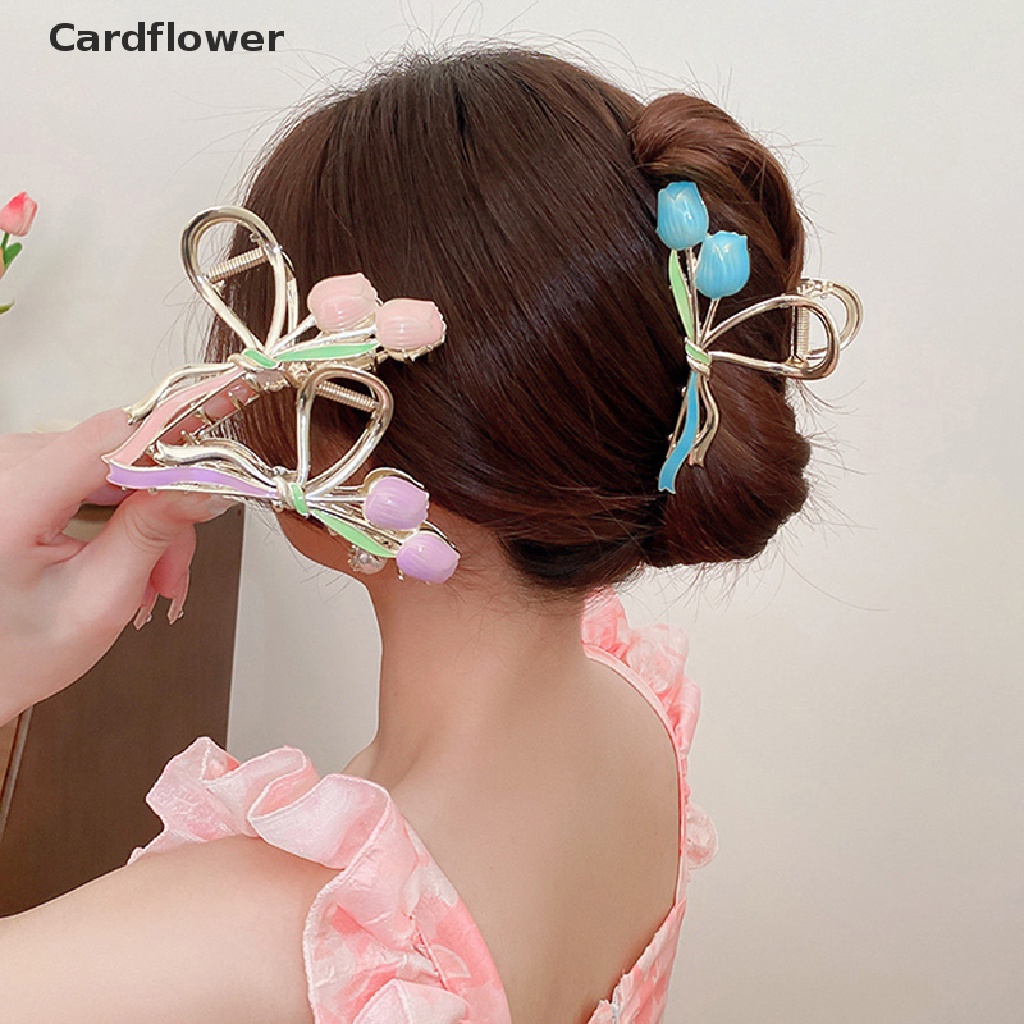 &lt; Cardflower &gt; Kẹp Tóc Móng Vuốt Hình Hoa Tulip Cho Nữ Đang Giảm Giá