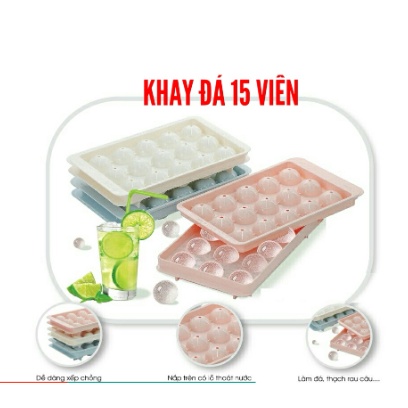 Khay làm đá bi tròn lớn 15 viên