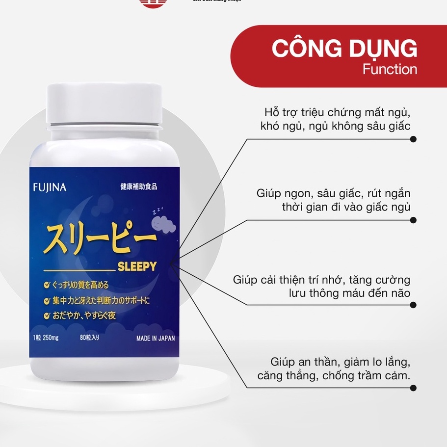 Viên hỗ trợ ngủ ngon SLEEPY 80 viên, Sản phẩm bán chạy số 1 Nhật Bản