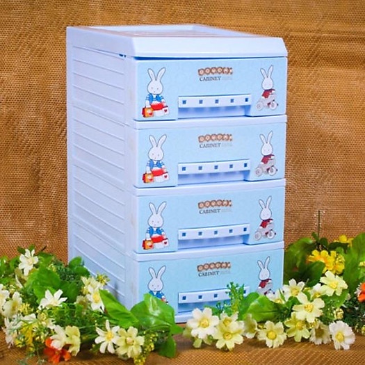 Tủ Nhựa Mini Doremi 3 Tầng Song Long dùng đựng đồ dùng học tập, đồ chơi, đồ trang sức Kích thước 17 x 24 x 23cm