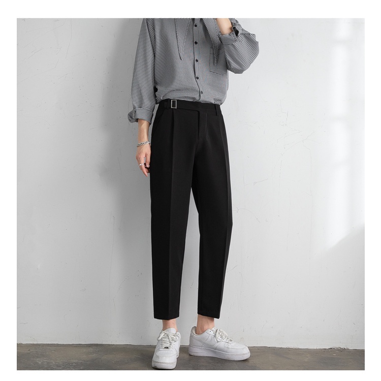 Quần tây nam màu trơn thanh lịch thời trang xuân thu phong cách Hàn Quốc