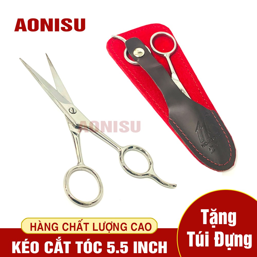 (Tặng Bao Da) Kéo Cắt Tỉa Lông HONGBAO 5.5 INCH Cao Cấp - Cắt Tỉa Lông Mũi, Mi Mắt, Lông Mài, Lưỡi Sắc Bén, ... AONISU