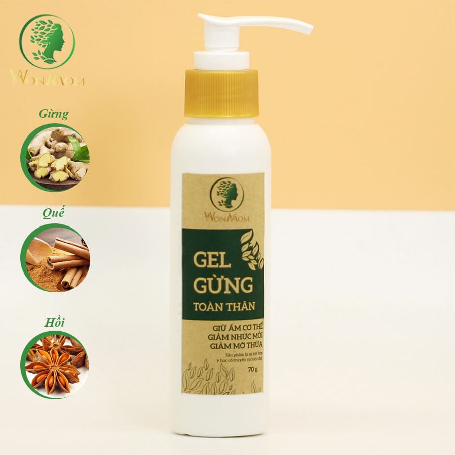 [CHÍNH HÃNG WONMOM] GEL GỪNG TOÀN THÂN MASSAGE GIẢM ĐAU NHỨC, PHÙ NỀ WONMOM 70G – GEL GỪNG MASSAGE