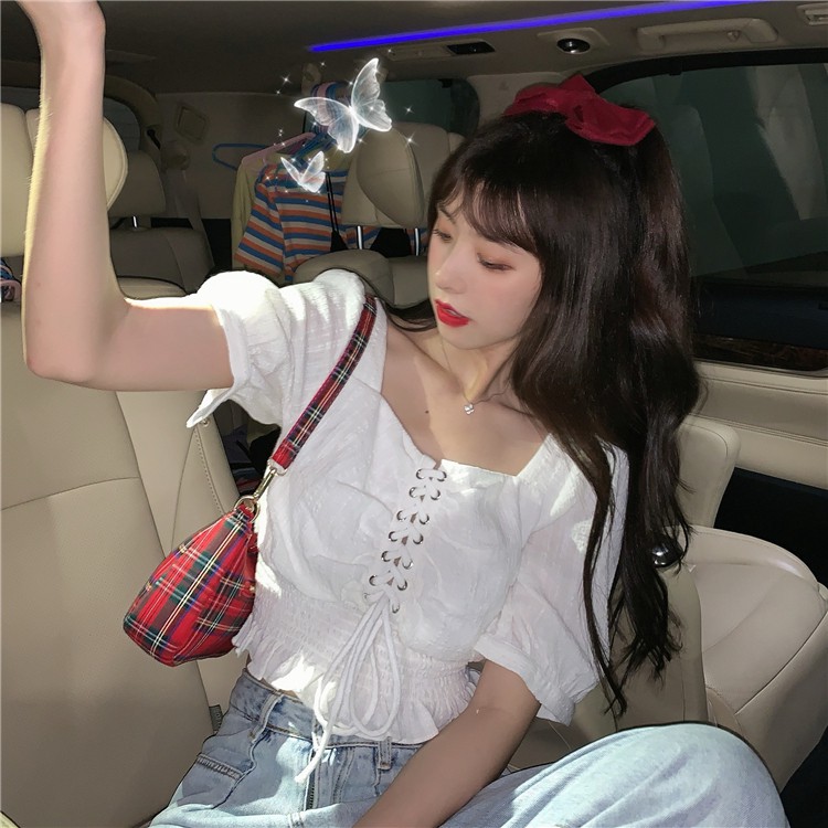 [SẴN] Áo croptop kiểu sơ mi nữ Ulzzang Quảng Châu ASC38