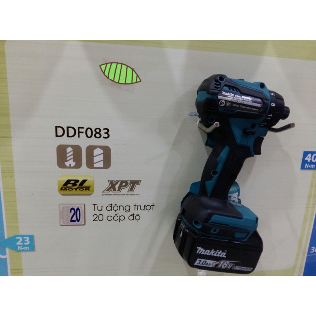 MÁY KHOAN VẶN VÍT VÀ DÙNG PIN (18V) MAKITA DDF083Z