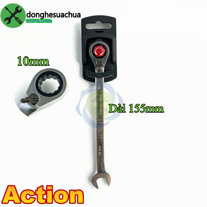 Cờ lê vòng miệng tự động Action 10mm có khóa gạt đảo chiều