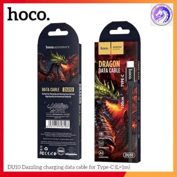 Cáp sạc nhanh 3A Hoco DU10 type c chính hãng bảo hành 12 tháng