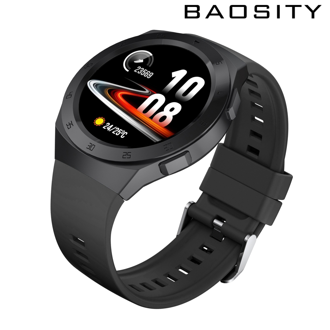 [BAOSITY]Round Sports 1.3IN Smartwatch Fitness Tracker Calorie Counter