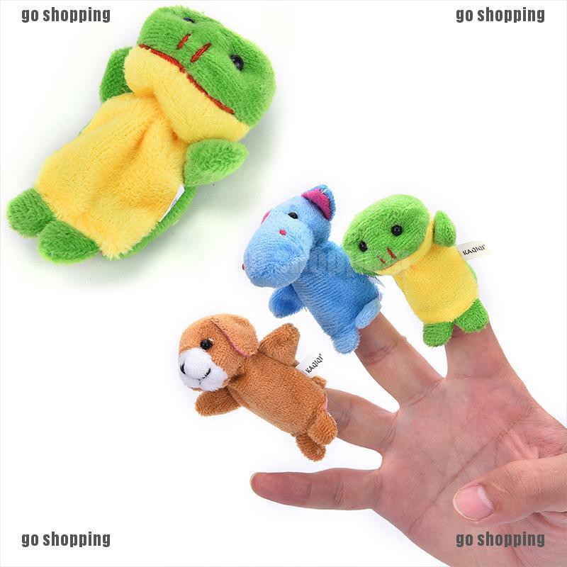 {go shopping}10Pcs/Set Family Finger Animal Puppets Baby Educational Hand Cartoon Cloth Toy