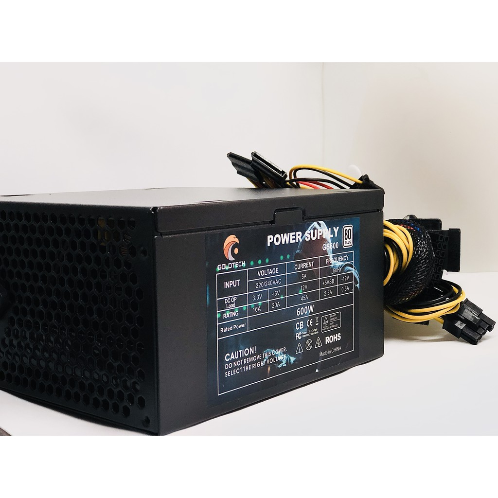 Nguồn máy tính Goldtech GS600 CST Power Supply có nguồn phụ chiến các loại game, bảo hành chính hãng 36 tháng