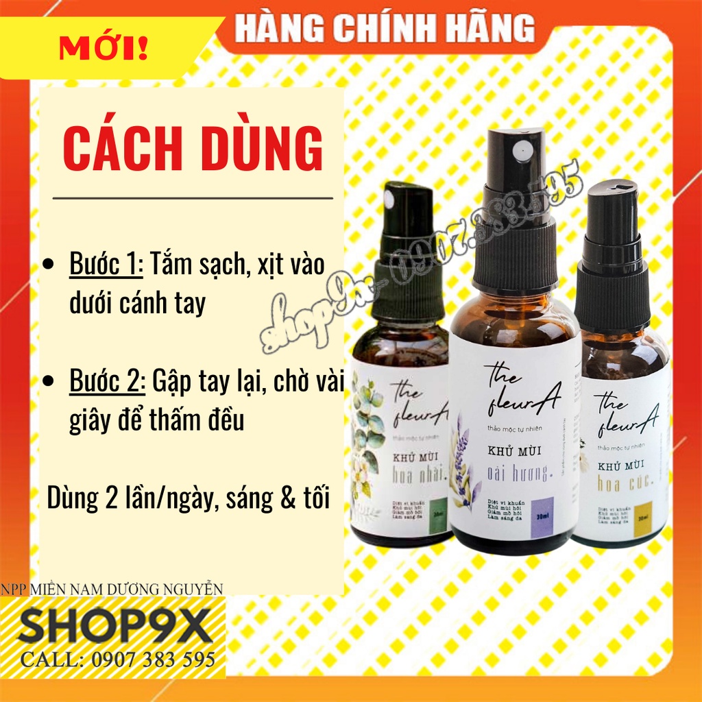 Khử Mùi Hôi Nách Thảo Dược Xịt Ngăn Mồ Hôi Nách và Loại Bỏ Mùi Hôi THE FLEURA 30ml