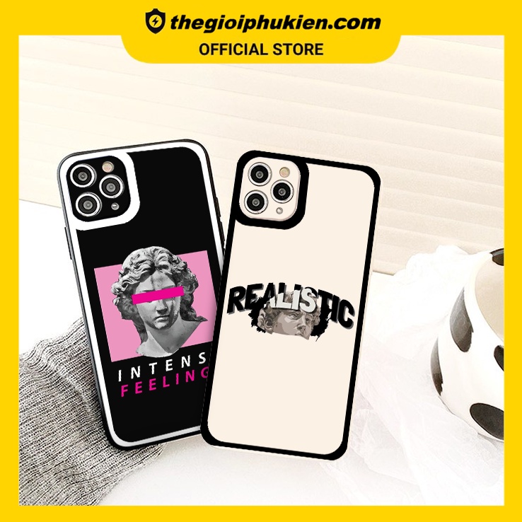 Ốp iphone - Ốp lưng iphone cạnh vuông viền camera Tượng đá dành cho ip 6 đến 14promax - ng124