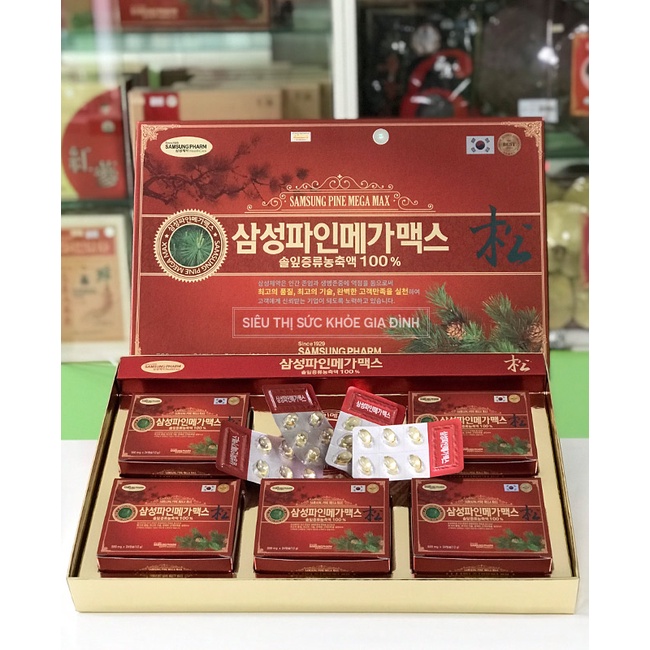Tinh Dầu Thông Đỏ SamSung Pine Mega Max Hàn Quốc 120 Viên
