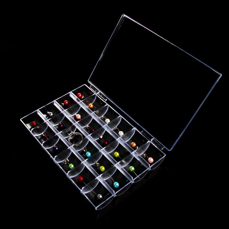 Hộp Nhựa Acrylic Trong Suốt Thiết Kế 24 Ngăn Đựng Trang Sức