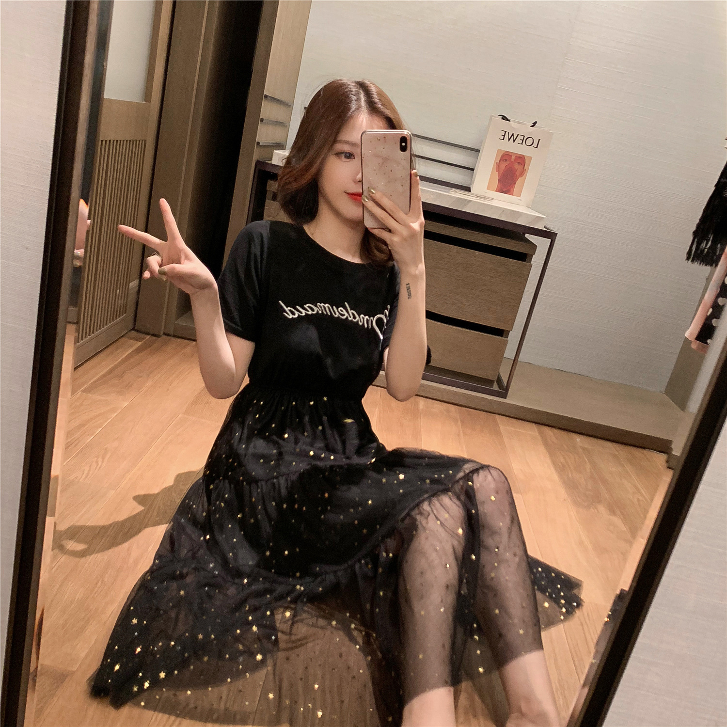 Đầm Nữ Phối Lưới Đính Kim Sa Lấp Lánh | BigBuy360 - bigbuy360.vn