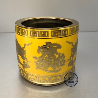 Bát hương bằng sứ nhũ kimsa vàng
