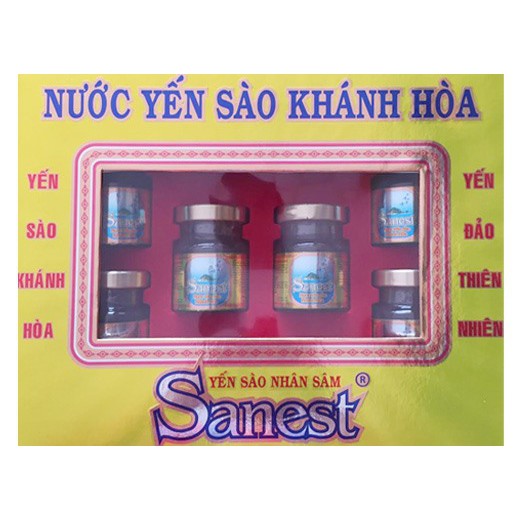 Nước yến sanest với nhân sâm hộp 6 hũ 70ml-PP Sâm Yến Thái An