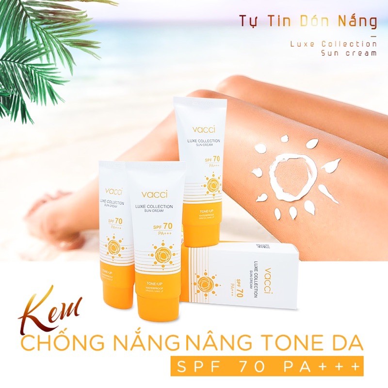 KEM CHỐNG NẮNG VACCI MẶT & TOÀN THÂN - LUXE COLLECTION SUN CREAM SPF70 PA++