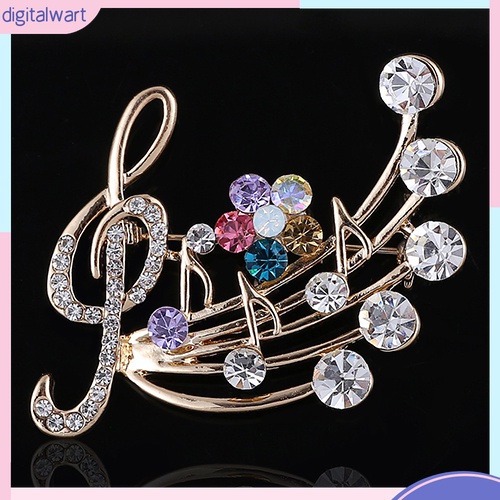 Ghim Cài Áo Hình Nốt Nhạc Đính Đá Thời Trang