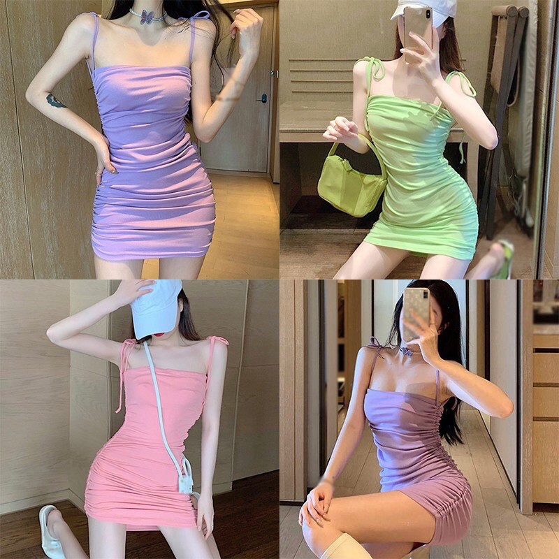 Đầm ôm body phối dây rút dành cho nàng sexy | BigBuy360 - bigbuy360.vn