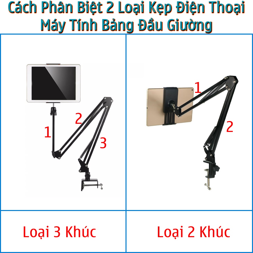 Giá Đỡ Điện Thoại, Ip Xem Phim Kẹp Đầu Giường, Bàn Phù Hợp Cho Điện Thoại 4.8 inch -> 10.5 inch- Loại 1 -DC4764