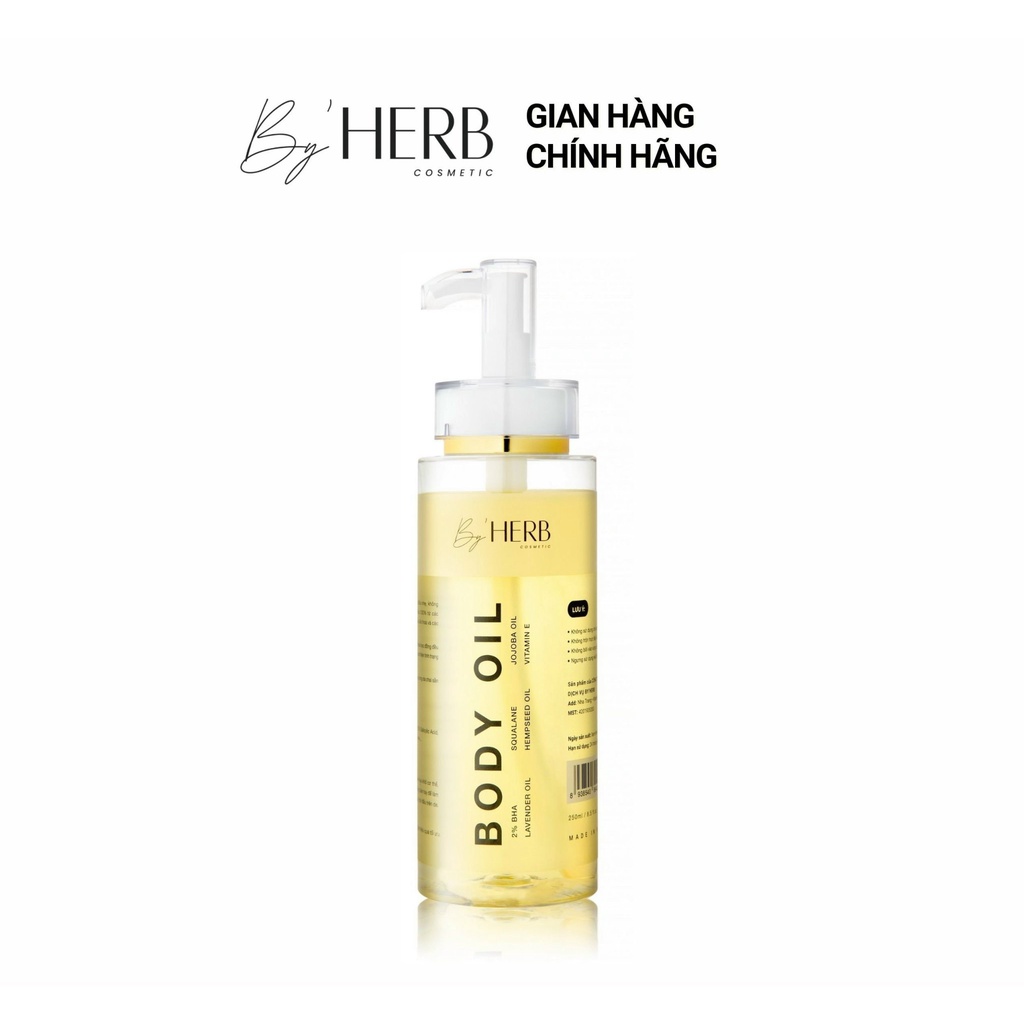 DẦU DƯỠNG DA BODY - BODY OIL BHA BY'HERB 250ML