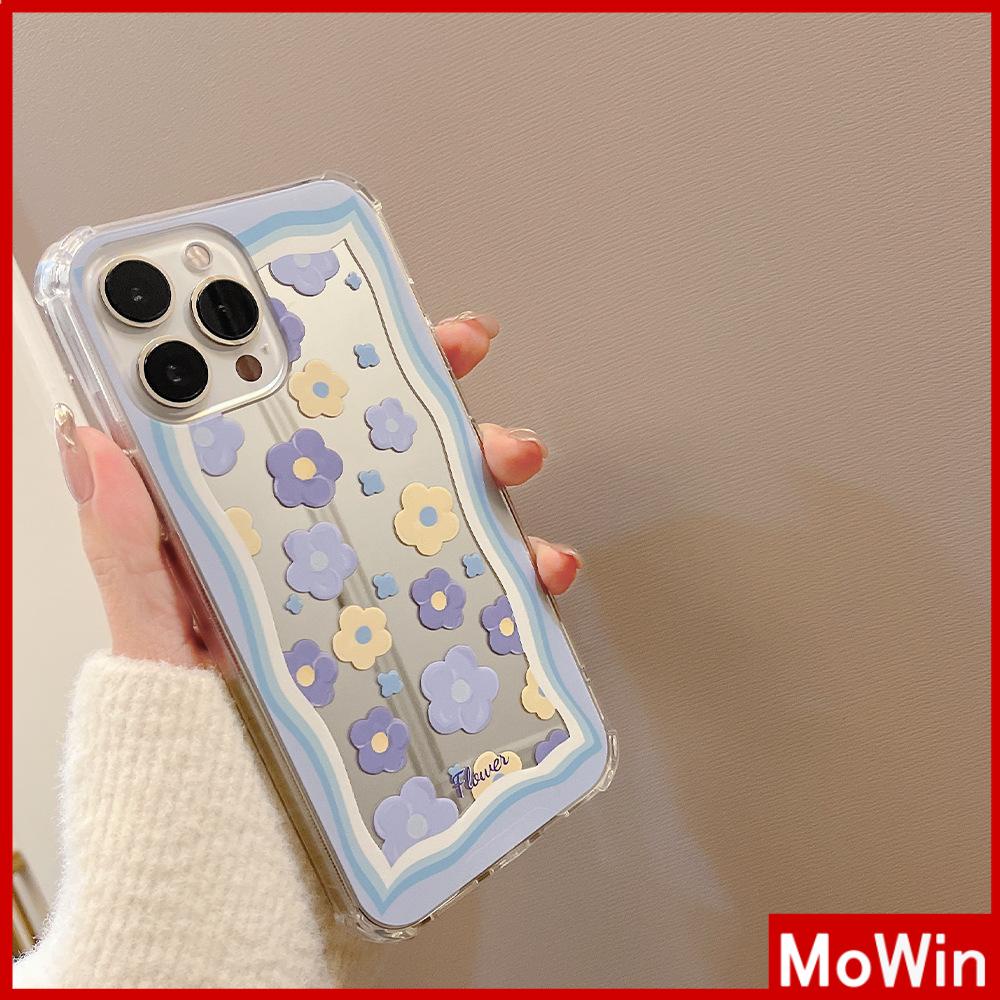 Ốp điện thoại bằng acrylic tráng gương họa tiết hoa chống sốc thích hợp cho iPhone 11 13promax 12promax 7plus xr xs