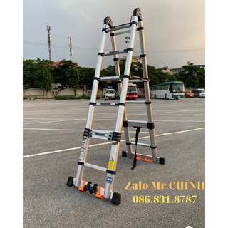 [ RẺ VÔ ĐỊCH ] Thang Nhôm Rút HAKACHI Nhật Bản HM16CP Chữ A 2M5 + 2M5 - BH 2 NĂM. Thang Nhôm Cao Cấp [ SẴN HÀNG ]. MỚI N