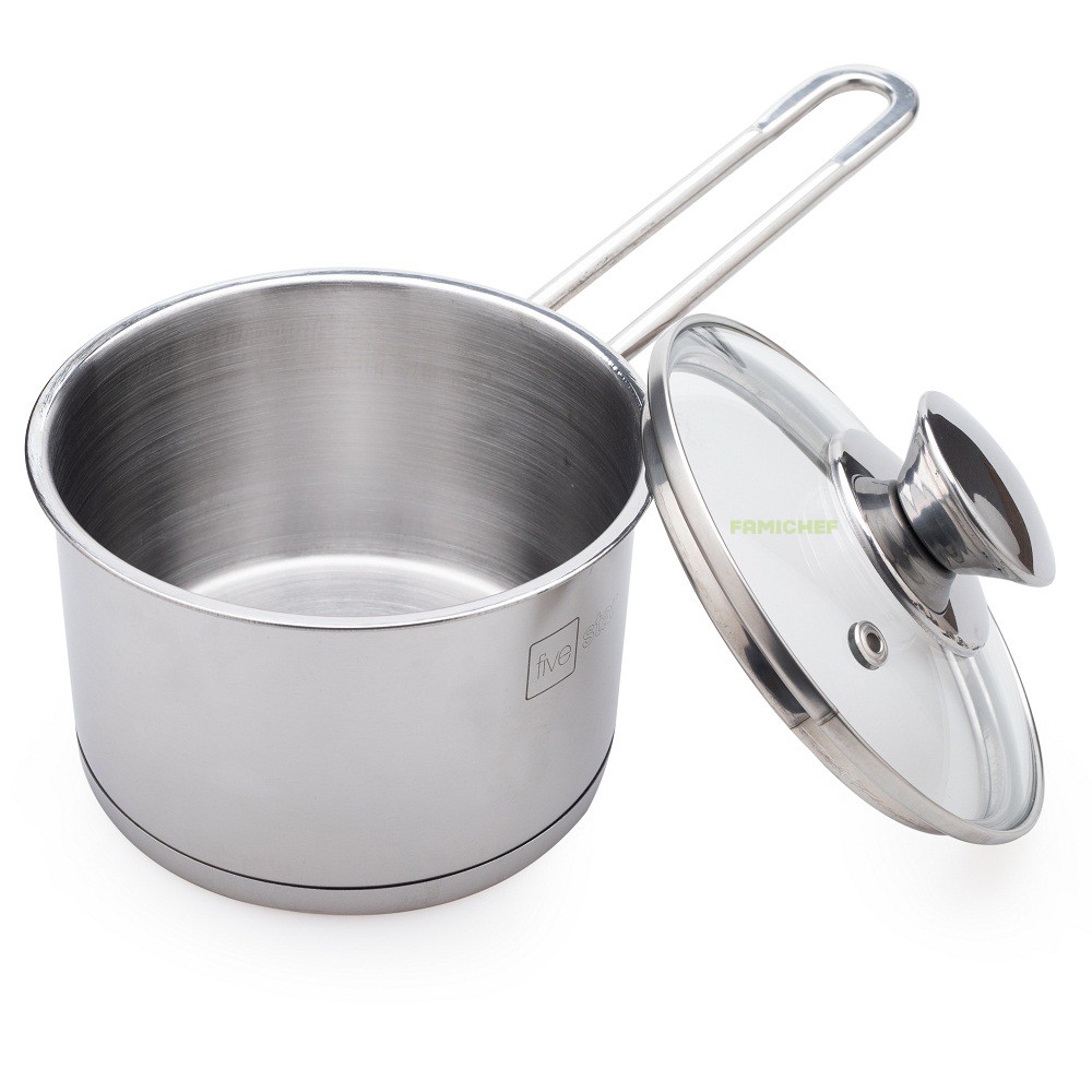 Quánh inox nắp kiếng 3 đáy FiveStar  FSQ12001 12cm