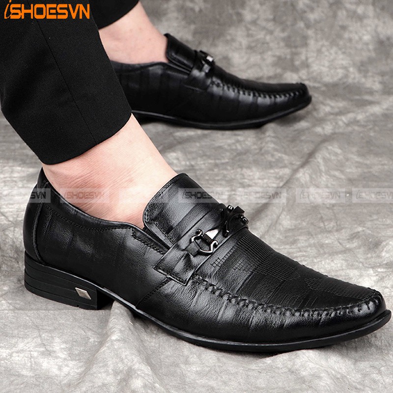Giày da nam cao cấp ISHOESVN IS195 - Giày lười công sở