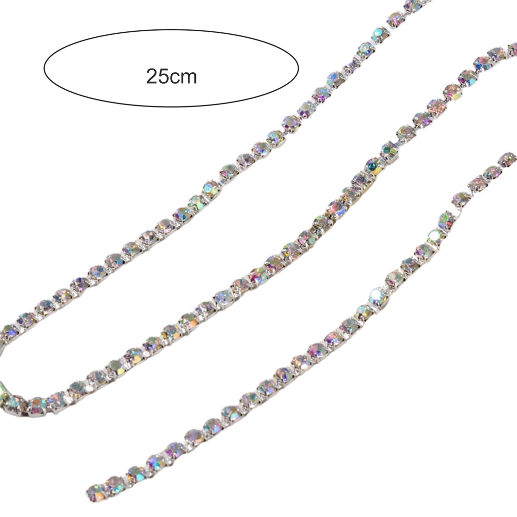 Dây Xích Kim Loại Ba Chiều Đính Đá Trang Trí Móng Tay DIY