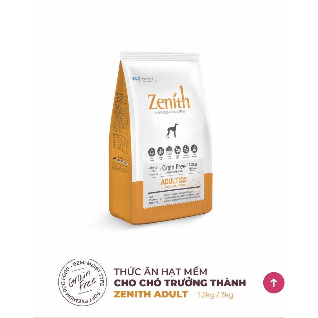 THỨC ĂN HẠT MỀM DÀNH CHO CHÓ TRƯỞNG THÀNH ZENITH TÚI 1,2KG